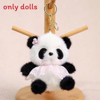 Cute Panda Fairy Plush Doll Keyring With Dresses And Floral Decor For Bag Decor rožinė