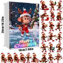 Christmas Countdown Blind Box With Monkey Christmas Tree Ornaments For Holiday Decor StyleD