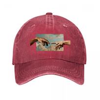 Art Painting Suede Baseball Cap Casual Outdoor  New Vintage Washed Cotton Baseball Cap Parent Kids Sun Hats Adjustable
