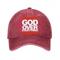 GOD OVER EVERYTHING Baseball Cap  New Vintage Washed Cotton Baseball Cap Parent Kids Sun Hats Adjustable