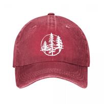 Vintage Baseball Cap With Pine Trees  New Vintage Washed Cotton Baseball Cap Parent Kids Sun Hats Adjustable