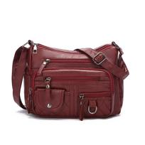 Women's Multi-Pocket Stitching Multi-Layer Shoulder Crossbody Bag