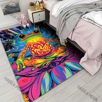 1PC Psychedelic Meditation Frog Carpet for Living Room Bedroom Bedside Floor Mat Cloakroom Kids Activity Area Rugs 40x60cm