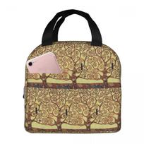 Tree Of Life Stoclet Frieze Gustav Klimt Insulated Lunch Bag for Women Children Portable Food Boxes Thermal Lunch Box Tote One Size