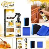 Beeswax Essential Oil Wax 120ml Wood Care Spray with Cleaning Sponge and Microfiber Cloth Set for Wooden Furniture Maintenance and Surface Protection one size