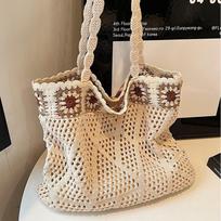 Etninio stiliaus pintas krepšys Moteriškas naujas Europos ir Amerikos megztas tuščiaviduris pirkinių krepšys Universalus didelės talpos rankinis krepšys per petį 37cm*4cm*32cm