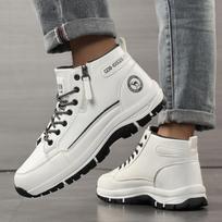 TUINANLE All-Season Side-Zip Hiking Boots, Versatile Ankle Boots, Comfortable Fall Travel and Casual Shoes 39 balta