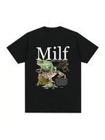 MILF Man I Love Frogs Letters T Shirt Funny Vintage Unisex T-Shirts Unisex Casual Soft Breathable Short Sleeve Tee Shirt S