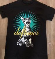 Deftones Adrenaline Screaming Cat Black Printed Graphic Tshirt L
