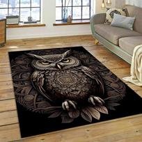 Colourful Cute Owl Cartoon Birds Carpet Rug for Home Living Room Bedroom Sofa Doormat Decor,Kid Play Area Rug Non-slip Floor Mat 40x60cm 16x24 inch