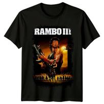 Rambo III (1988 m) Filmo plakato įkvėpti marškinėliai Retro 80-ųjų marškinėliai Unisex S