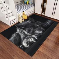 Night Wolf Print Floor Mat,Non-Slip Absorbent Washable Area Rug for Living Room Bedroom Kitchen,Outdoor Camping Yoga Decor 40x60cm