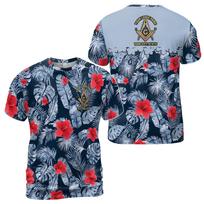 Personalized Masonic Freemasonry Ice Palm Leaf Patten Men's T-shirt S-5XL S