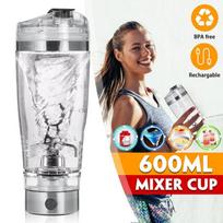 600ML Shaker Bottle Creative Auto Electric GYM Protein Blender Shaker Bottle 2PCS Portable USB Rechargeable Protein Blender Battery Type