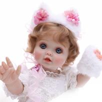 Cloveray 18-inch (45cm) Blue-Eyed Reborn Doll, Dress-Up Baby Doll, Cute Vinyl Doll, Toy, Birthday Present, Gift (Name: Elowen)