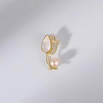 Bo Xin Yun Luxury Tulip Brooch: Freshwater Pearl Lapel Pin for Japanese Clothing Accessories