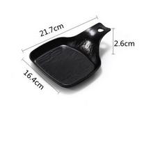 Black Frosted Plate Food Grade Plastic Tableware Sushi Plate Dish Shovel Picnic Barbecue Melamine Plastic Tableware Irregular