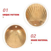 2Pairs Brass Taoist Divination Shell Cup Feng Shui Good Luck Ornament Compact Lightweight Pre-Drilled for Ceremony Spiritual China Mainland