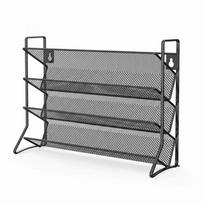 Under Cabinet Spice Rack,4 Tier Wall Mounted Seasoning Organizer, Drill Hole Kitchen Storage Shelf for Spice Jars,Bottles,Rack