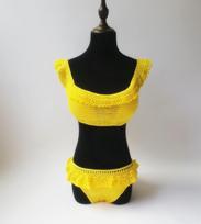 European & American Ruffle Lace Bikini Swimsuit Set Small