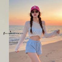 1Set Korean-style women's halter-neck swimsuits, bikini beach-style swimsuits S