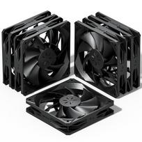 Novonest PC Case Fans, 120mm, Quiet, High Performance, 3-Pin Connector, Slim Design, 5 Fans per Set, All Black [NK12BK3-5]