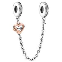 Charms Do Pandora Apsauginė grandinėlė Širdis Šeimos Charmsai Braškė
