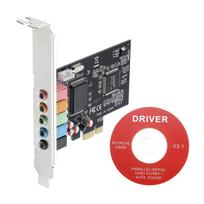 uxcell PCIe Sound Card, Built-in 5.1 Stereo Audio Card, 24-bit, with CD Computer Case, Built-in PCIe Channel Adapter Board for Desktop PC Computers,