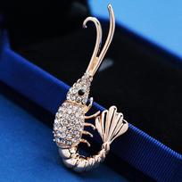 Alloy Rhinestone Lobster Brooch for Women's Suit Coat Accessories