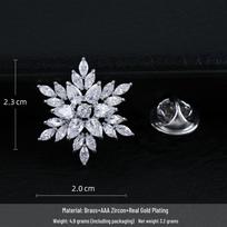 Elegant Snowflake Zircon Brooch for Women: Luxurious Lapel Pin for Suits and Shirts