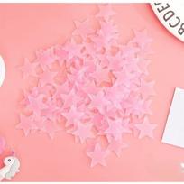 100pcs Night Glow Decor PP Luminous Star Sticker Pink, Color Mixing 1.18 in Glow in Dark Sticker star 3D Star Wall Decal Wall rožinė