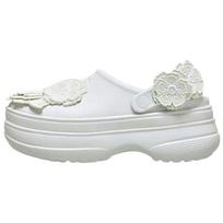 Crocs Classic Layered Silk Flowers Clogs Women's Moonlight Gray 213118-1NK 34-35