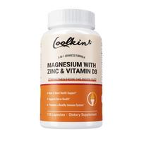 Coolkin Magnesium Zinc Vitamin D3 Complex Capsules, Triple Mineral Nutrition Formula, Concentrated Formula, Suitable for Adults 120*1