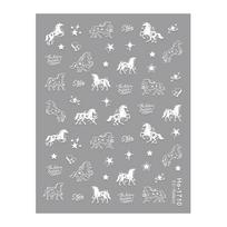 Year Of The Horse Cute Cartoon Pony Nail Stickers Self Adhesive DIY Manicure Nail Art Decor Salon Accessories Appliques