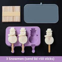 Cute Silicone Ice Cream Mold With Lid Easy Release Popsicle Mold DIY Homemad BPA Free Ice Pop Tray