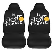 Tour De France Vėliavos Spaudinys 2 VNT. Automobilio Sėdynių Užvalkalai Priekiniai Automobilio Sėdynių Užvalkalai Kvėpuojantys Automobilio Kaušo Sėdynių Apsauginiai Užvalkalai Universalus Pritaikymas juoda