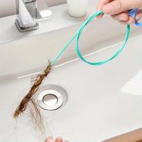 Drain Hair Catcher Tool, Pipe Unclogger Cleaning Stick for Bathroom Kitchen, Durable Nylon Coated Hook for Hair Removal,Strainer 90cm