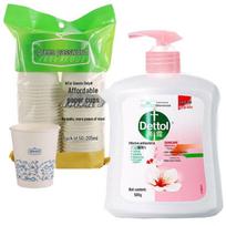 Dettol Moisturizing Hand Wash (500g) with Green Password Disposable Paper Cups (50 Pcs)