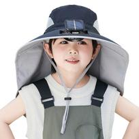 USB Charging Children's Solar Fan Hat Adjustable Sunshade Fan Cap Summer Cooling Hat  Camping