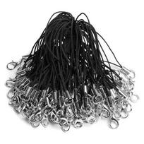 A95D-100Pcs Black Lanyard Lobster Clasp Lariat Cord Strap For Cellphone/USB Drive/Keychain/DIY Jewelry juoda