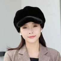 High Quality Protection From Cold Women Beret Imitation Mink Light Luxury Thick Warm Hat Solid Color Winter All-match Hat