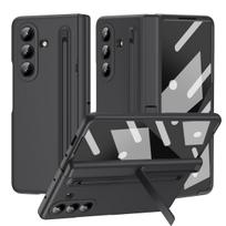 Phone Case For Samsung Galaxy Z Fold 8 invisible bracket Hinged Protection Cover ,Shockproof PC+Tempered Screen Glass Film W/Pen slot & Stylus For Samsung Galaxy Z Fold6 mėlyna