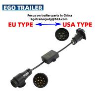 Trailer Connector Light Cable Converter Adapter European 13-Pin to American 7-Pin Way Plug