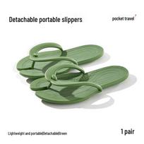 Foldable Portable Couple Flip-Flops for Men & Women - Simple Solid Color Home & Travel Slippers 36-38