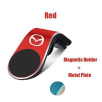 Car Magnetic L-Type Phone Holder Air Vent Clip Bracket For Mazda 3 5 6 323 626 CX-3 CX-4 CX-5 CX-7 CX-9 Axela 6 RX8 7 M3 MX3 MX5 raudona
