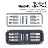 WEST BIKING 10-In-1 Bicycle Repair Tool Multi Mountain Road Vehicle Repair Set wrench Hexagon Tool Maintenance Multitool