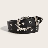 Spicy Girl Rivet Belt Carved Buckle Men Belt Vintage Y2K Belt  Male Style 1