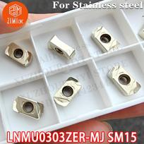 10pcs LNMU0303ZER-MJ LNMU0303ZER MJ LNMU0303 ZER MJ LNMU 0303 Carbide Fast Feed Milling Inserts Turning Tools CNC Cutter Blade SM15