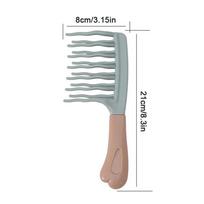 1PC Double-Row Wide-Tooth Wooden Comb - Anti-Static Tool for Permed/Curly Hair Styling