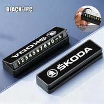 Car Temporary Parking Phone Number Card Accessories For Skoda Rapid Octavia Derivative Enyaq-iV VisionS Yeti Scala